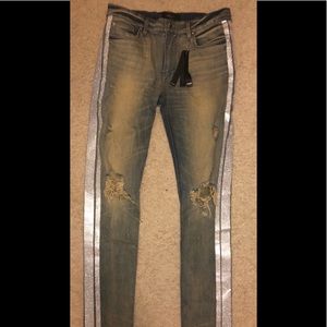 amiri glitter track jeans